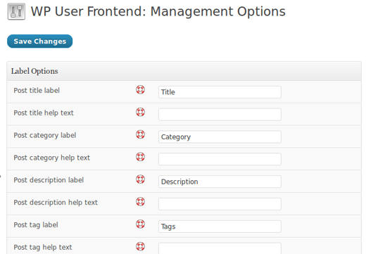 WP User Frontend Admin Panel