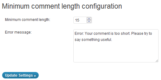 Minimum Comment Length in WordPress Minimum Comment Length in WordPress