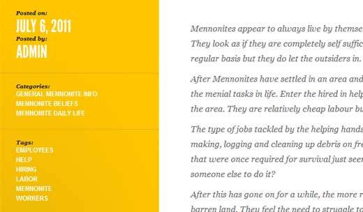 Mennonites Meta Data Example