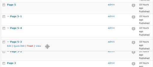 Simple Page Ordering Screenshot Simple Page Ordering Screenshot