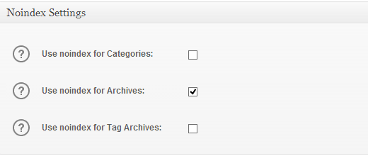 Enabling noIndex for archives to avoid duplicate content penalties