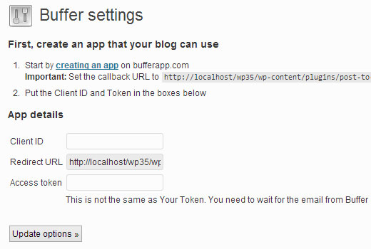 WordPress to Buffer Settings