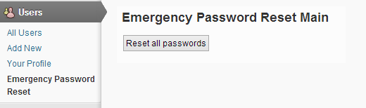 Resetting passwords for all users in WordPress 