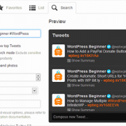 Adding selective tweets by using Twitter Widgets
