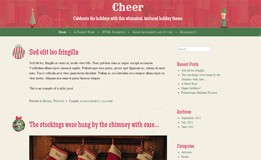 Cheer - A Christmas theme for your WordPress blog