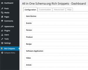 All in One Schema.org supported content types All in One Schema.org supported content types