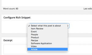 Choose a content type to add rich snippets to a WordPress post Choose a content type to add rich snippets to a WordPress post