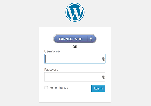 Login with Facebook button in WordPress Login with Facebook button in WordPress