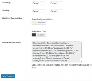 Choosing highlighted day and font color Choosing highlighted day and font color