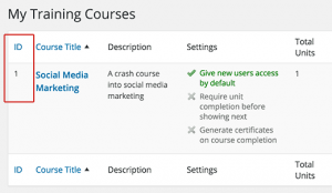 Finding course ID Finding course ID