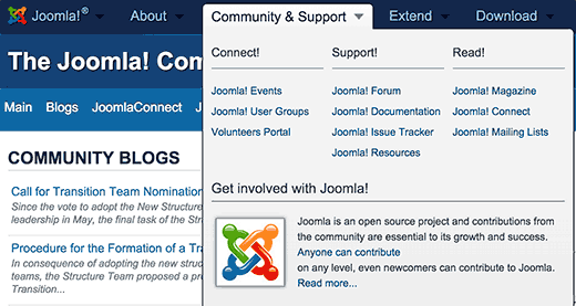 Joomla support