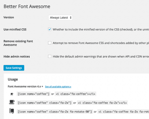 Settings page for better Font Awesome plugin Settings page for better Font Awesome plugin