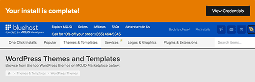 WordPress Installation finished WordPress Installation finished