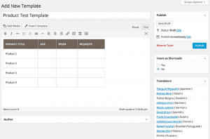 Creating a new template Creating a new template