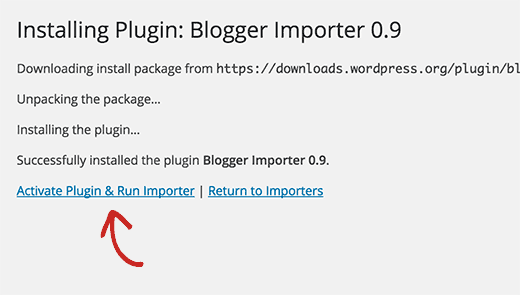 Run importer