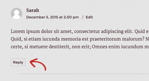 Comment reply button below a comment in a WordPress post Comment reply button below a comment in a WordPress post
