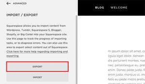Exporting content from Squarespace Exporting content from Squarespace