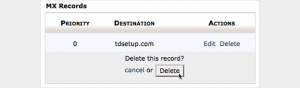 Delete MX Records Delete MX Records
