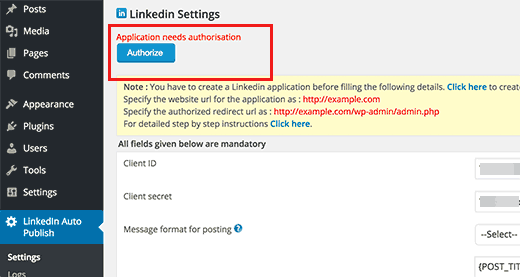 Authorize app Authorize app
