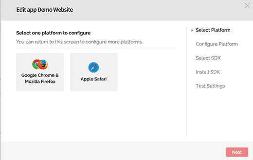 Select browser platform Select browser platform