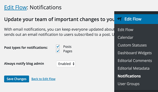 Edit Flow notifications Edit Flow notifications