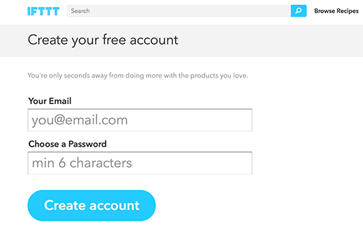 IFTTT Signup