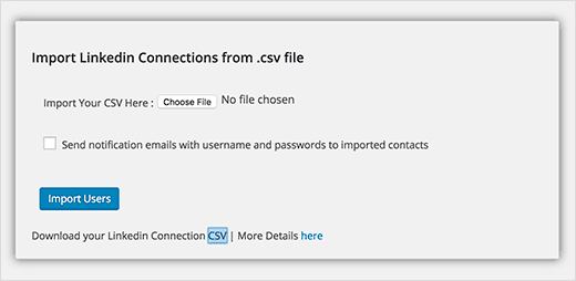 Linkedin Connections to Wp Users Linkedin Connections to Wp Users