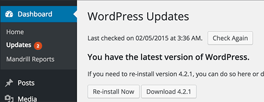 WordPress updates WordPress updates