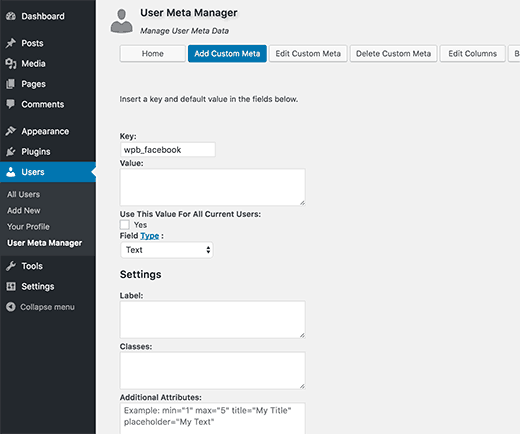 Adding custom user meta to user profiles in WordPress