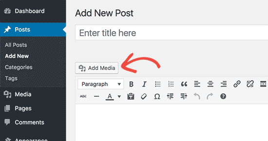 Add media button