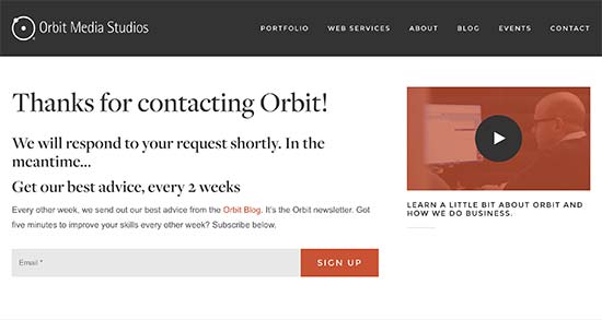 Optimize your form confirmation page