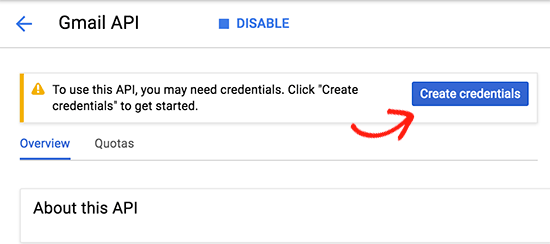 Create credentials