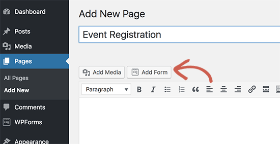 Add form button