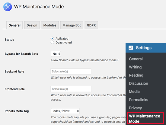 WP Maintenance Mode