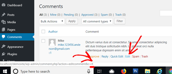 WordPress Comment ID