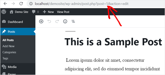 WordPress Post ID in Web Browser's Address Bar