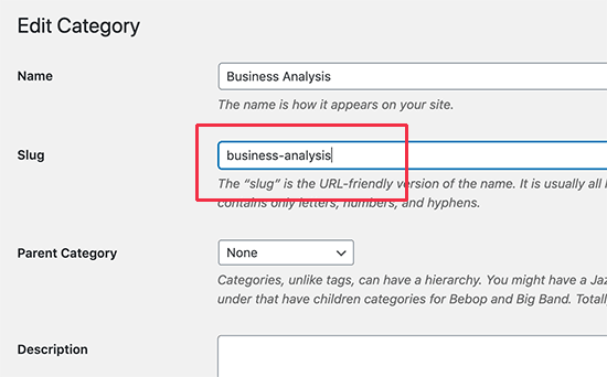 Change category slug to customize permalink