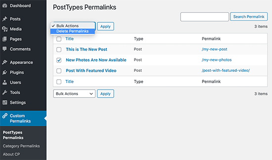 Manage your custom permalinks