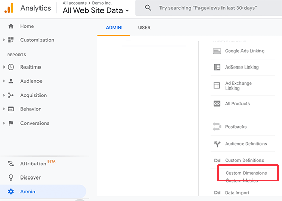 Google Analytics custom dimensions