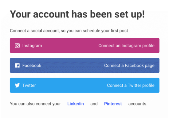Connect social accounts to Buffer