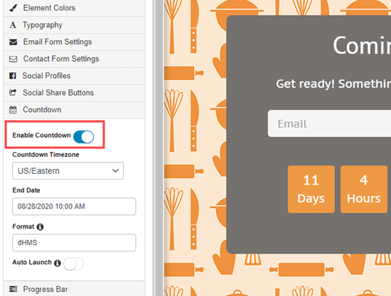 Enabling the coming soon countdown in SeedProd