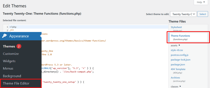 Добавление кода в functions.php и другие шаблоны