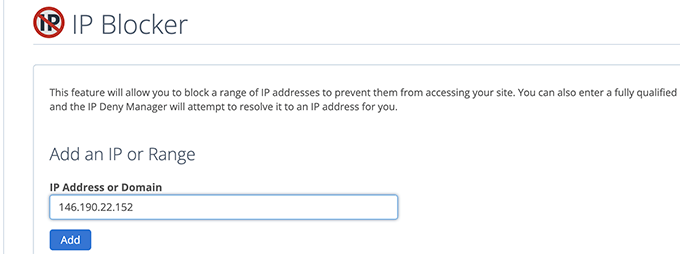 Block IP address
