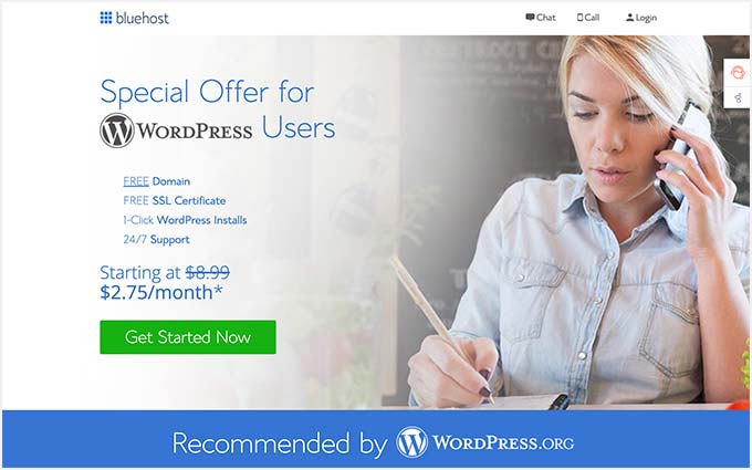 Bluehost offer for WPBeginner users