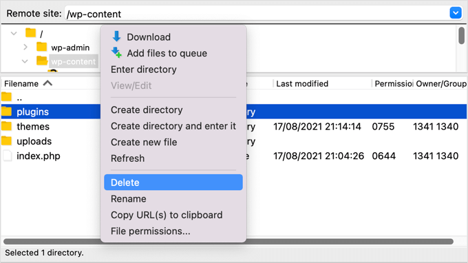 Delete Your Plugins Folder