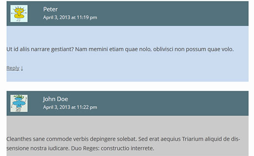 Styling comment meta and author information in WordPress comments