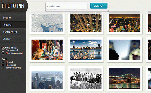 Photopin uses flickr API to help bloggers find creative commons licensed photographs 