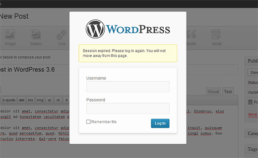 Improved session handling with log in notifications in WordPress 3.6