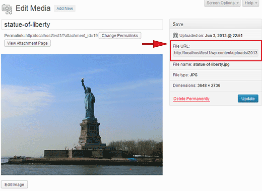 查找在WordPress中上传的文件的图像URL