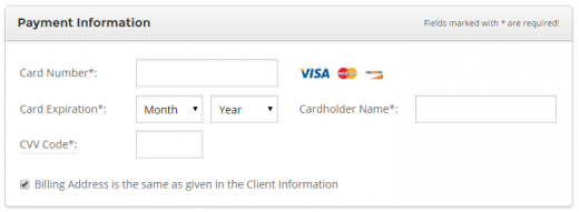 Enter your SiteGround payment info.